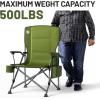 imageTIMBER RIDGE Oversized Folding Camping Chair High Back Heavy Duty for Adults Support up to 500lbs with Cup Holder Side Pocket Cooler Bag 2 PackGreen