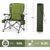 imageTIMBER RIDGE Oversized Folding Camping Chair High Back Heavy Duty for Adults Support up to 500lbs with Cup Holder Side Pocket Cooler Bag 2 PackGreen