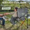 imageTIMBER RIDGE Oversized Folding Camping Chair High Back Heavy Duty for Adults Support up to 500lbs with Cup Holder Side Pocket Cooler Bag 2 PackGrey 2 Setlumbar Support