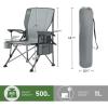 imageTIMBER RIDGE Oversized Folding Camping Chair High Back Heavy Duty for Adults Support up to 500lbs with Cup Holder Side Pocket Cooler Bag 2 PackGrey 2 Setlumbar Support