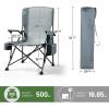 imageTIMBER RIDGE Oversized Folding Camping Chair High Back Heavy Duty for Adults Support up to 500lbs with Cup Holder Side Pocket Cooler Bag 2 PackGrey