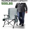 imageTIMBER RIDGE Oversized Folding Camping Chair High Back Heavy Duty for Adults Support up to 500lbs with Cup Holder Side Pocket Cooler Bag 2 PackGrey