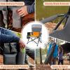 imageTIMBER RIDGE Oversized Folding Camping Chair High Back Heavy Duty for Adults Support up to 500lbs with Cup Holder Side Pocket Cooler Bag 2 PackGrey With Heated 2pack