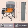 imageTIMBER RIDGE Oversized Folding Camping Chair High Back Heavy Duty for Adults Support up to 500lbs with Cup Holder Side Pocket Cooler Bag 2 PackGrey With Heated 2pack