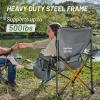 imageTIMBER RIDGE Oversized Folding Camping Chair High Back Heavy Duty for Adults Support up to 500lbs with Cup Holder Side Pocket Cooler Bag 2 PackGreylumbar Support