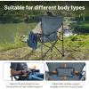 imageTIMBER RIDGE Oversized Folding Camping Chair High Back Heavy Duty for Adults Support up to 500lbs with Cup Holder Side Pocket Cooler Bag 2 PackGreylumbar Support
