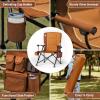 imageTIMBER RIDGE Oversized Folding Camping Chair High Back Heavy Duty for Adults Support up to 500lbs with Cup Holder Side Pocket Cooler Bag 2 PackOrange