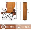 imageTIMBER RIDGE Oversized Folding Camping Chair High Back Heavy Duty for Adults Support up to 500lbs with Cup Holder Side Pocket Cooler Bag 2 PackOrange