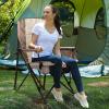 imageTIMBER RIDGE Oversized Folding Camping Chair High Back Heavy Duty for Adults Support up to 500lbs with Cup Holder Side Pocket Cooler Bag 2 PackTan 2 Set