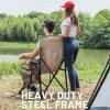 imageTIMBER RIDGE Oversized Folding Camping Chair High Back Heavy Duty for Adults Support up to 500lbs with Cup Holder Side Pocket Cooler Bag 2 PackTan 2 Set