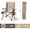 imageTIMBER RIDGE Oversized Folding Camping Chair High Back Heavy Duty for Adults Support up to 500lbs with Cup Holder Side Pocket Cooler Bag 2 PackTan 2 Set