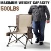 imageTIMBER RIDGE Oversized Folding Camping Chair High Back Heavy Duty for Adults Support up to 500lbs with Cup Holder Side Pocket Cooler Bag 2 PackTan