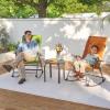 imageTimber Ridge Oversized Folding Rocking Camping Chair Padded Outdoor Rocker with High Back Portable Outdoor Chair for Patio Garden Lawn Supports up to 400 lbs GrayOrange2 Pack