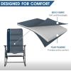 imageTimber Ridge Oversized Folding Rocking Camping Chair Padded Outdoor Rocker with High Back Portable Outdoor Chair for Patio Garden Lawn Supports up to 400 lbs GrayBlue2 Pack