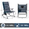 imageTimber Ridge Oversized Folding Rocking Camping Chair Padded Outdoor Rocker with High Back Portable Outdoor Chair for Patio Garden Lawn Supports up to 400 lbs GrayBlue