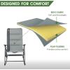 imageTimber Ridge Oversized Folding Rocking Camping Chair Padded Outdoor Rocker with High Back Portable Outdoor Chair for Patio Garden Lawn Supports up to 400 lbs GrayGrey