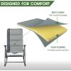 imageTimber Ridge Oversized Folding Rocking Camping Chair Padded Outdoor Rocker with High Back Portable Outdoor Chair for Patio Garden Lawn Supports up to 400 lbs GrayGrey2 Pack