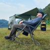 imageTimber Ridge Oversized Folding Rocking Camping Chair Padded Outdoor Rocker with High Back Portable Outdoor Chair for Patio Garden Lawn Supports up to 400 lbs GrayBlue