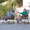imageTimber Ridge Oversized Folding Rocking Camping Chair Padded Outdoor Rocker with High Back Portable Outdoor Chair for Patio Garden Lawn Supports up to 400 lbs GrayGrey