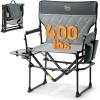 imageTIMBER RIDGE Aluminum Camping Directors Chair with Side Table Pocket Portable Folding Chair Heavy Duty Lawn Chair for Fishing Trip Picnic Concert Outdoor 400lbs Tan 2 PackGrey