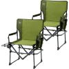 imageTIMBER RIDGE Aluminum Camping Directors Chair with Side Table Pocket Portable Folding Chair Heavy Duty Lawn Chair for Fishing Trip Picnic Concert Outdoor 400lbs Tan 2 PackGreen2 Set