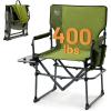 imageTIMBER RIDGE Aluminum Camping Directors Chair with Side Table Pocket Portable Folding Chair Heavy Duty Lawn Chair for Fishing Trip Picnic Concert Outdoor 400lbs Tan 2 PackGreen