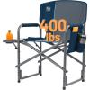 imageTIMBER RIDGE Aluminum Oversized Camping Chair Lightweight Portable Directors Chair with Side Table Detachable Side Pocket for Outdoor Camping Lawn Picnic Support 400lbs BlackBlue