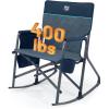 imageTIMBER RIDGE Aluminum Oversized Camping Chair Lightweight Portable Directors Chair with Side Table Detachable Side Pocket for Outdoor Camping Lawn Picnic Support 400lbs BlackBlue With Rocking