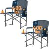 imageTIMBER RIDGE Aluminum Oversized Camping Chair Lightweight Portable Directors Chair with Side Table Detachable Side Pocket for Outdoor Camping Lawn Picnic Support 400lbs BlackBlue2 Set