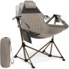 imageTIMBER RIDGE Hammock Camping Chair Oversized Swinging Chair with Adjustable Back and Seat Height Portable Folding Rocking Camping Chair for Outdoor Lawn Backyard and Patio Supports 400lbsTan