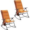 imageTimber Ridge Oversized Folding Rocking Camping Chair Padded Outdoor Rocker with High Back Portable Outdoor Chair for Patio Garden Lawn Supports up to 400 lbs GrayOrange2 Pack