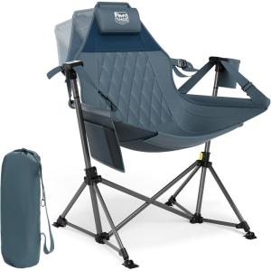 imageTIMBER RIDGE Hammock Camping Chair Oversized Swinging Chair with Adjustable Back and Seat Height Portable Folding Rocking Camping Chair for Outdoor Lawn Backyard and Patio Supports 400lbsBlue