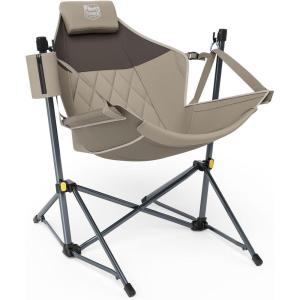 imageTIMBER RIDGE Hammock Camping Chair with Adjustable Backrest Heavy Duty Folding Hammock Chair Supports 300lbs Portable Hammock Chair for Camping Travelling and Patio TanTan