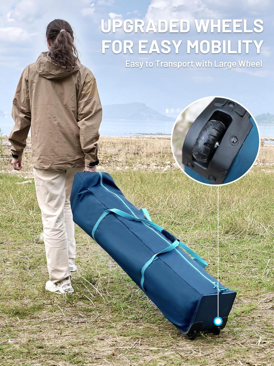 imageTIMBER RIDGE 468 Person Instant Pop Up Cabin Tent Easy 60 Second Setup Weather Resistant Camping Family Hub Tent with Rain Fly and Carry Bag for Outdoor CampingBlue