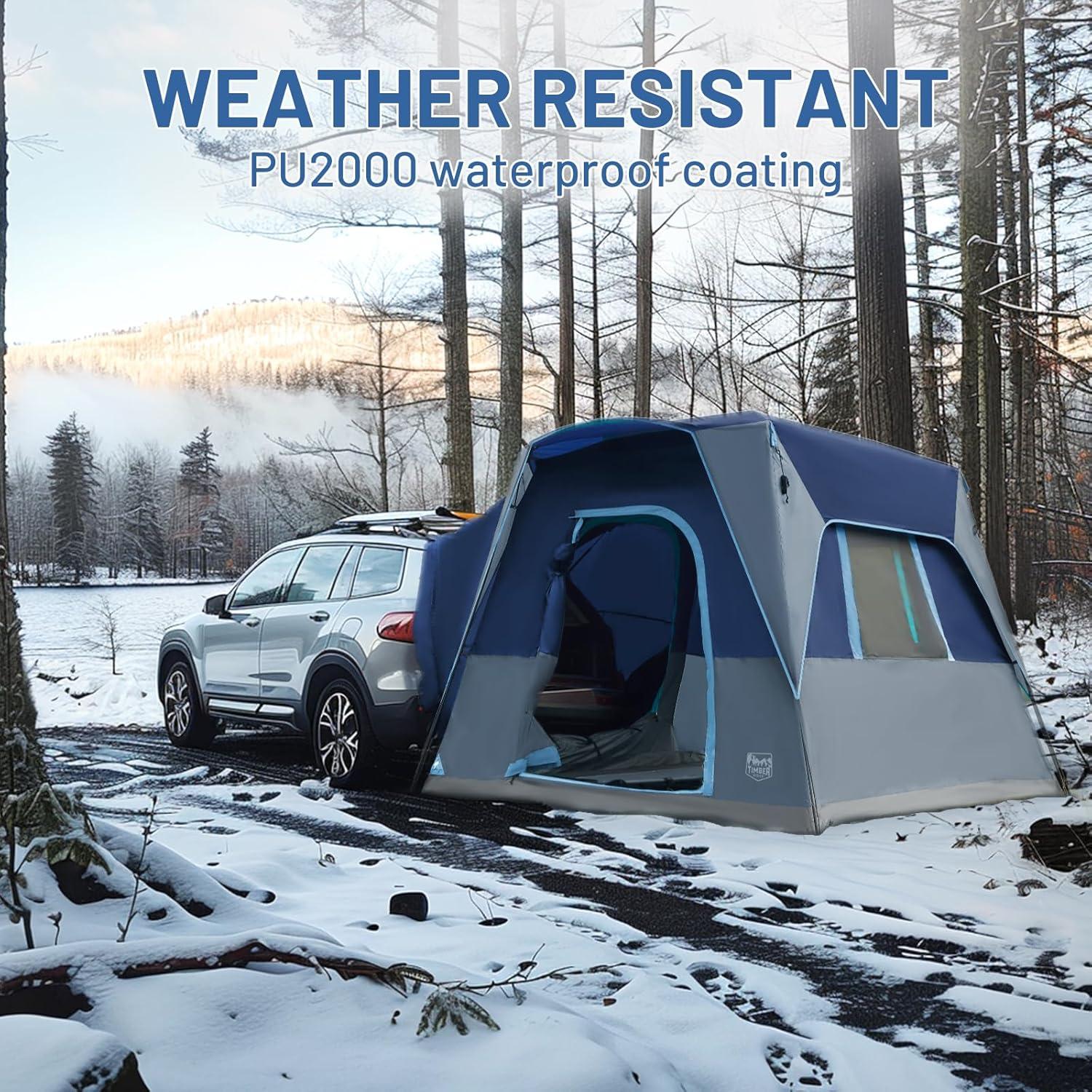 imageTIMBER RIDGE 5 Person SUV Tent Weather Resistant Portable for Car SUV Van Camping Includes Rainfly and Storage Bag 10 W X 8 L X 71 HBlue