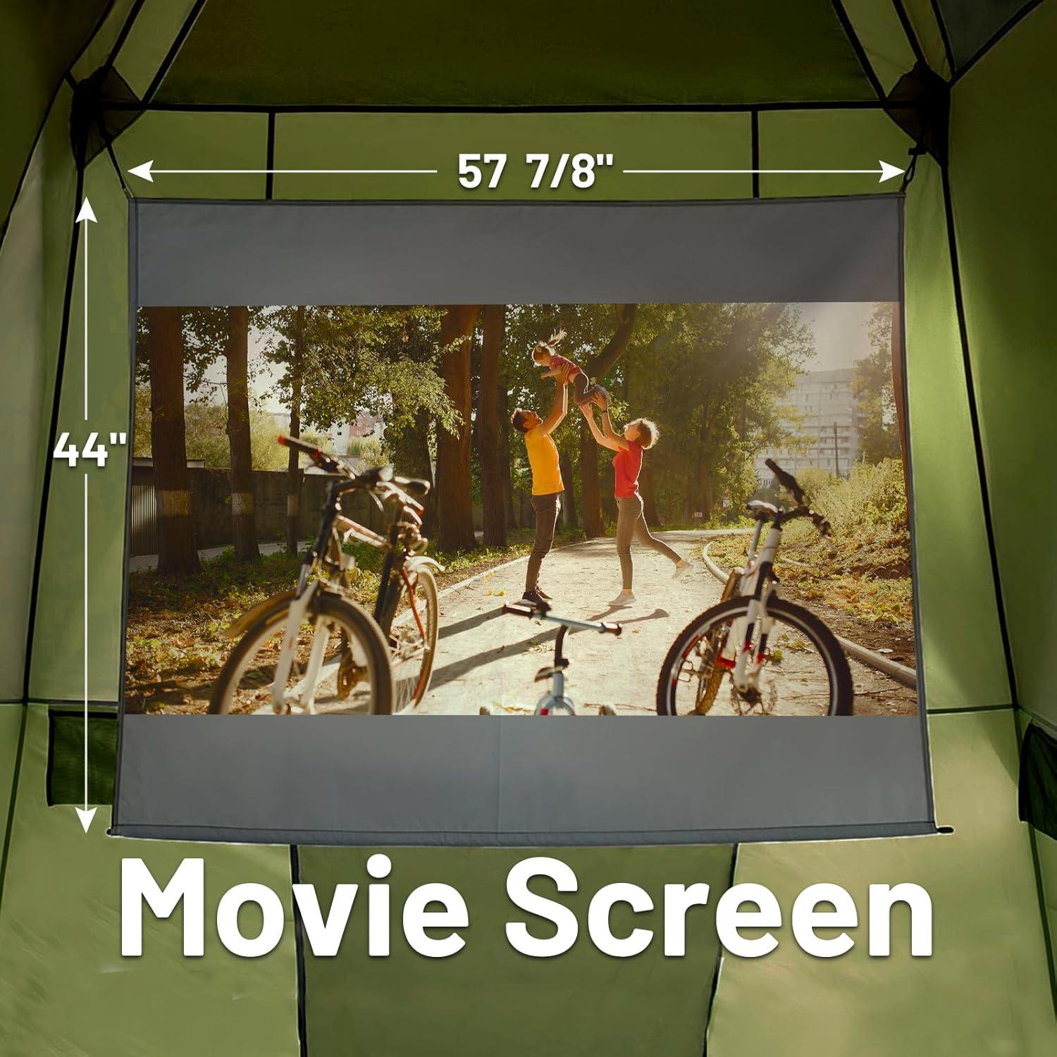 imageTIMBER RIDGE 5 Person SUV Tent Weather Resistant Portable for Car SUV Van Camping Includes Rainfly and Storage Bag 10 W X 8 L X 71 HGreen with Movie Screen