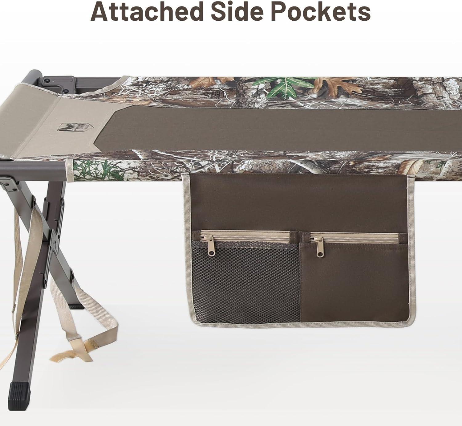 imageTIMBER RIDGE Folding Camping Cot for AdultsOutdoor Bed Camp Cots for Sleeping with Carry BagFoldable XL Hunting for Camping Hiking CamouflageHome Travel Support up to 300lbs Camo