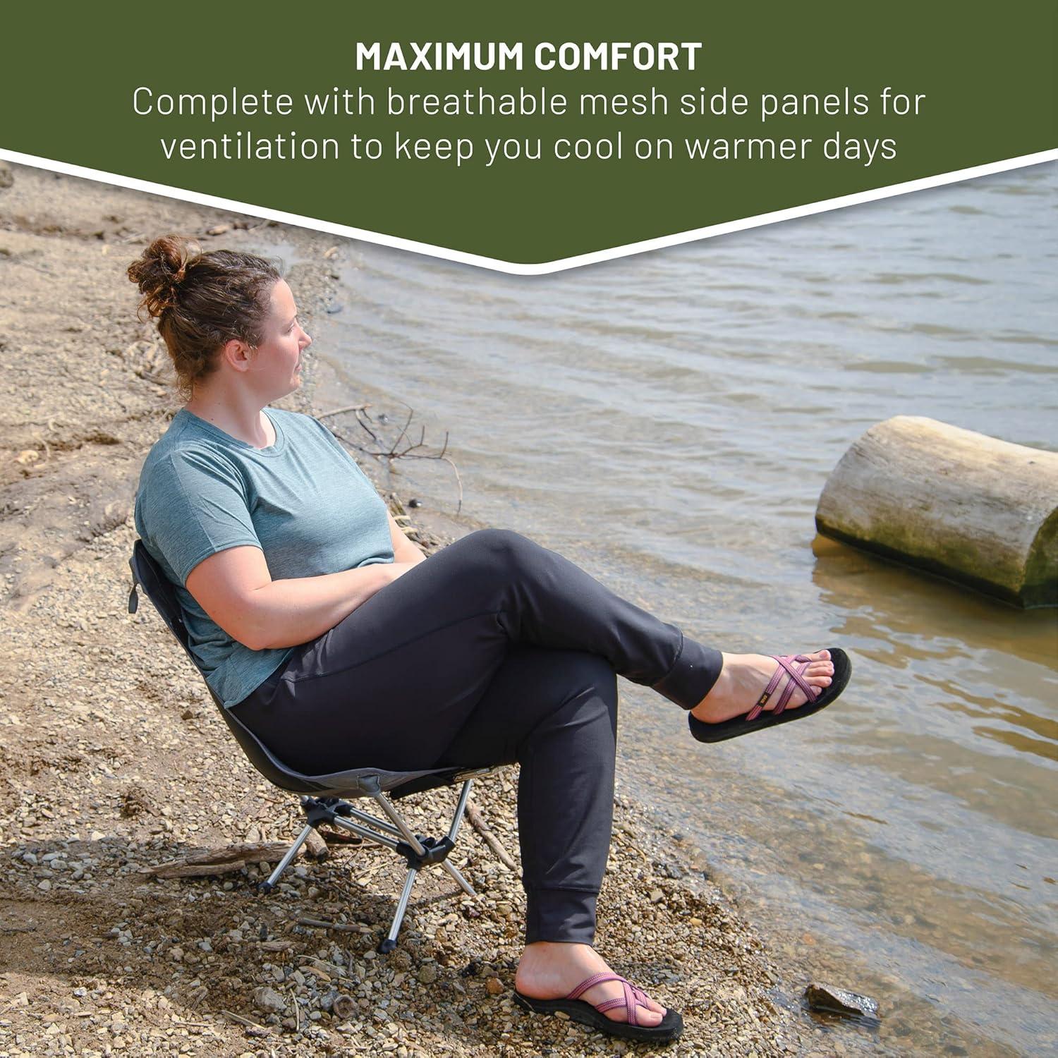 imageTimber Ridge Lightweight Highback Compact Folding Chair  Portable Comfort for Day Hikes Beach Trips ampamp Camping 300 lbs SupportGrey