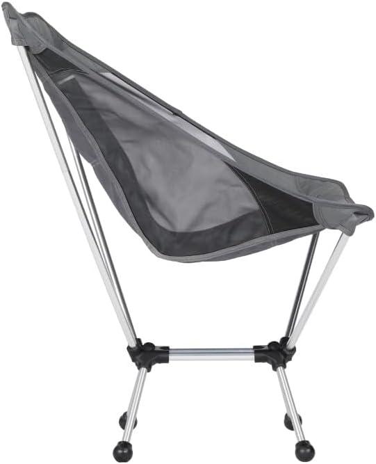 imageTimber Ridge Lightweight Highback Compact Folding Chair  Portable Comfort for Day Hikes Beach Trips ampamp Camping 300 lbs SupportGrey