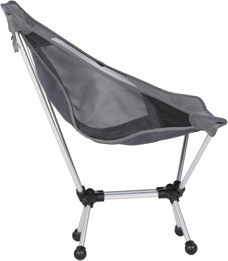imageTimber Ridge Lightweight Highback Compact Folding Chair  Portable Comfort for Day Hikes Beach Trips ampamp Camping 300 lbs SupportGrey