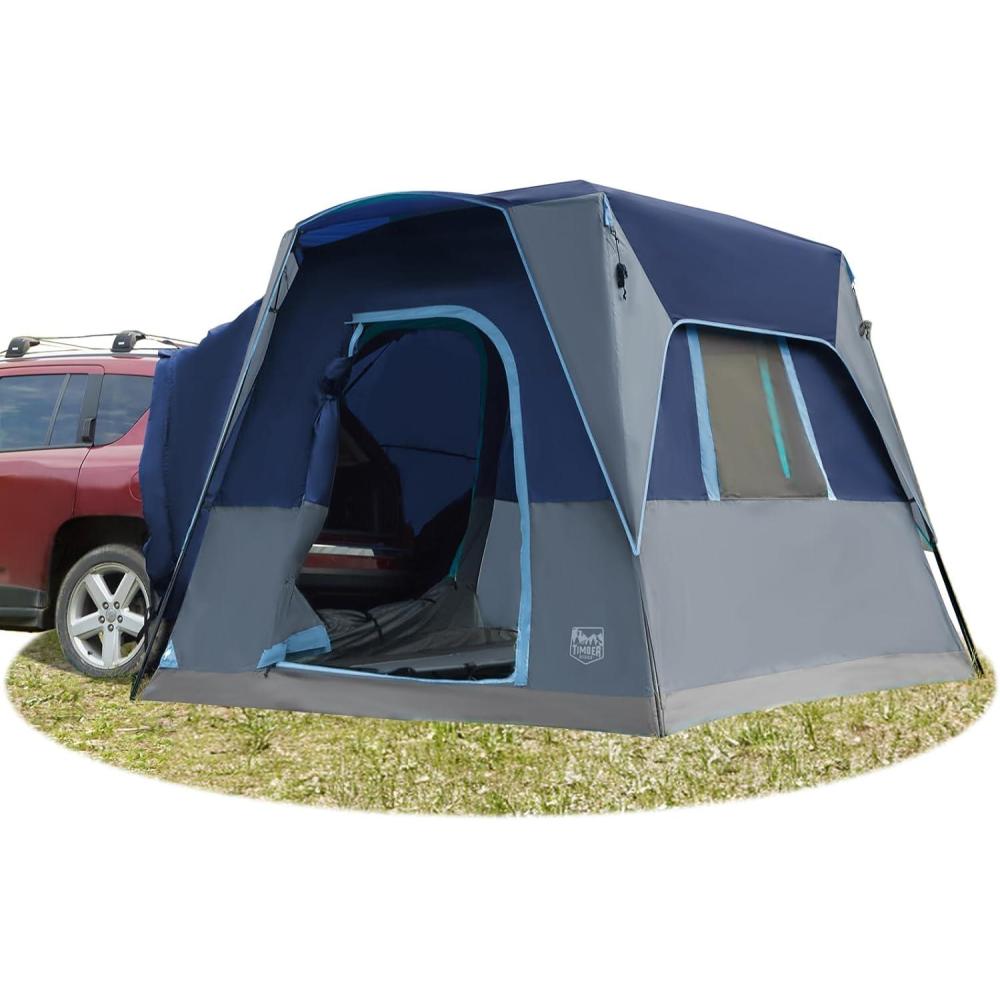 imageTIMBER RIDGE 5 Person SUV Tent Weather Resistant Portable for Car SUV Van Camping Includes Rainfly and Storage Bag 10 W X 8 L X 71 HBlue