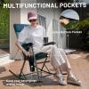 imageTIMBER RIDGE 3Level Adjustable Rocking Camping Chair Padded High Back Outdoor Rocking Chair with Side Pocket Portable Folding Rocker for Adults Supports 300 LBS for Lawn Patio PorchBlue1 Pack