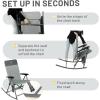 imageTIMBER RIDGE 3Level Adjustable Rocking Camping Chair Padded High Back Outdoor Rocking Chair with Side Pocket Portable Folding Rocker for Adults Supports 300 LBS for Lawn Patio PorchGrey2 Pack
