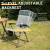 imageTIMBER RIDGE 3Level Adjustable Rocking Camping Chair Padded High Back Outdoor Rocking Chair with Side Pocket Portable Folding Rocker for Adults Supports 300 LBS for Lawn Patio PorchGrey1 Pack