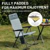 imageTIMBER RIDGE 3Level Adjustable Rocking Camping Chair Padded High Back Outdoor Rocking Chair with Side Pocket Portable Folding Rocker for Adults Supports 300 LBS for Lawn Patio PorchGrey2 Pack
