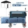 imageTIMBER RIDGE 400L Large Capacity Folding Double Decker Wagon with Brakes 54quot Extra Long Extender Wagon Cart 660lbs Heavy Duty Collapsible Cart AllTerrain Big Wheels for Camping Sports ShoppingBlue With Brakes