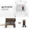 imageTIMBER RIDGE 400L Large Capacity Folding Double Decker Wagon with Brakes 54quot Extra Long Extender Wagon Cart 660lbs Heavy Duty Collapsible Cart AllTerrain Big Wheels for Camping Sports ShoppingTan With Brakes