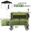 imageTIMBER RIDGE 400L Large Capacity Folding Double Decker Wagon with Brakes 54quot Extra Long Extender Wagon Cart 660lbs Heavy Duty Collapsible Cart AllTerrain Big Wheels for Camping Sports ShoppingGreen With Brakes