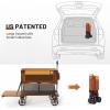 imageTIMBER RIDGE 400L Large Capacity Folding Double Decker Wagon with Brakes 54quot Extra Long Extender Wagon Cart 660lbs Heavy Duty Collapsible Cart AllTerrain Big Wheels for Camping Sports ShoppingOrange With Brakes