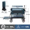 imageTIMBER RIDGE 400L Large Capacity Folding Double Decker Wagon with Brakes 54quot Extra Long Extender Wagon Cart 660lbs Heavy Duty Collapsible Cart AllTerrain Big Wheels for Camping Sports ShoppingBlue With Brakes